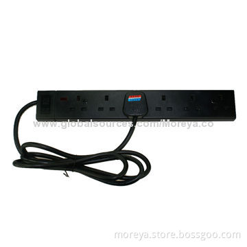 British standard power strip with 6 sockets outlets, extension cable and surge&overload protection